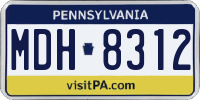 PA license plate MDH8312