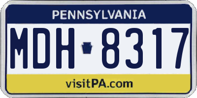 PA license plate MDH8317