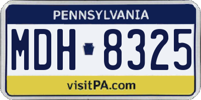 PA license plate MDH8325