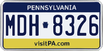 PA license plate MDH8326