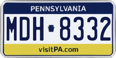 PA license plate MDH8332