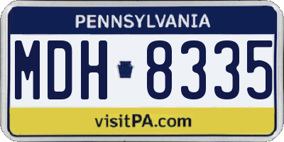 PA license plate MDH8335