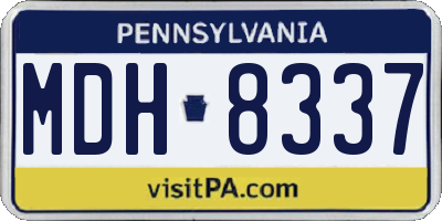 PA license plate MDH8337