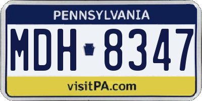 PA license plate MDH8347