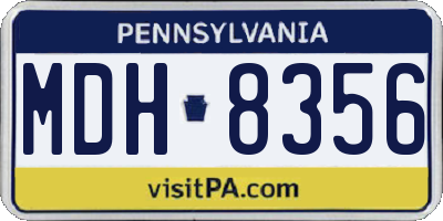 PA license plate MDH8356