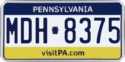 PA license plate MDH8375