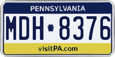 PA license plate MDH8376