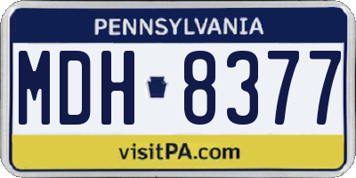 PA license plate MDH8377