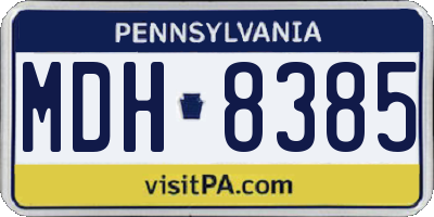 PA license plate MDH8385