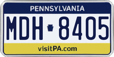 PA license plate MDH8405
