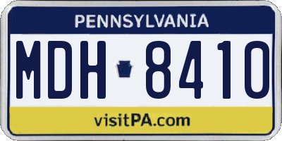 PA license plate MDH8410