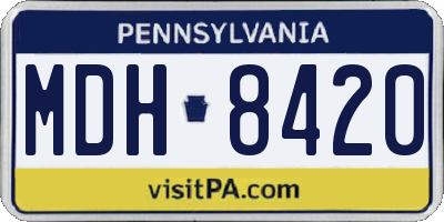 PA license plate MDH8420