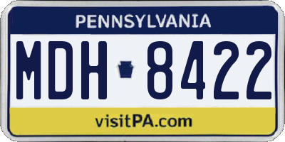 PA license plate MDH8422