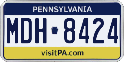 PA license plate MDH8424