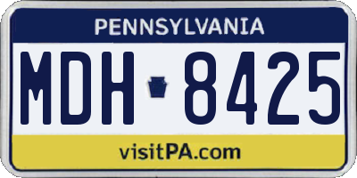 PA license plate MDH8425