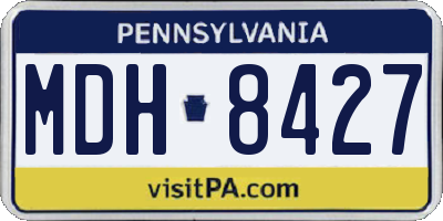 PA license plate MDH8427