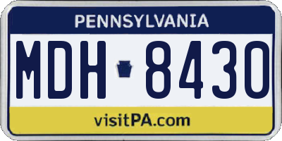 PA license plate MDH8430