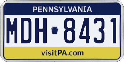 PA license plate MDH8431