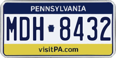 PA license plate MDH8432