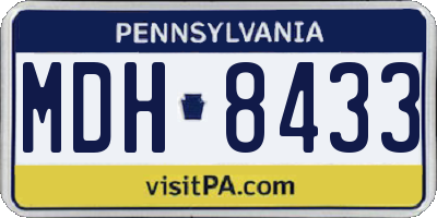PA license plate MDH8433