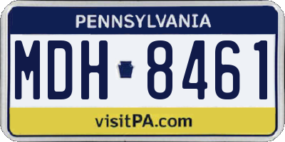 PA license plate MDH8461