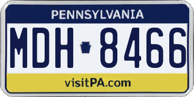 PA license plate MDH8466