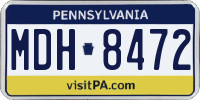 PA license plate MDH8472