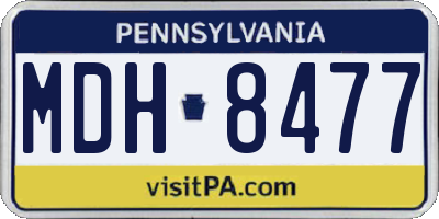 PA license plate MDH8477
