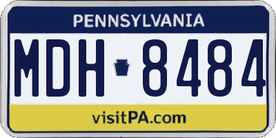 PA license plate MDH8484