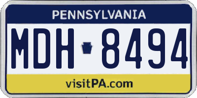 PA license plate MDH8494
