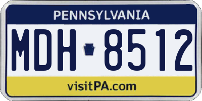 PA license plate MDH8512