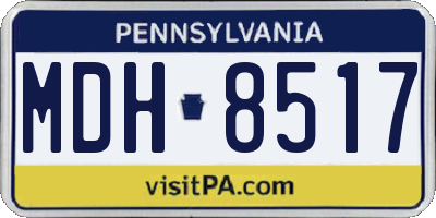 PA license plate MDH8517