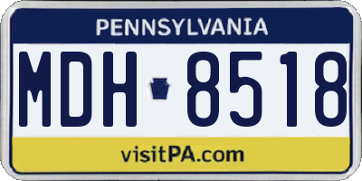 PA license plate MDH8518