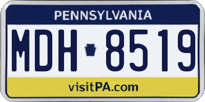 PA license plate MDH8519