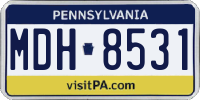 PA license plate MDH8531