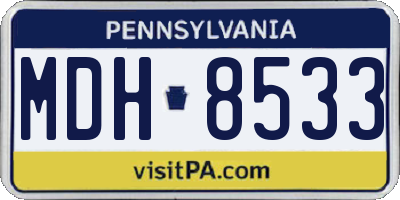 PA license plate MDH8533