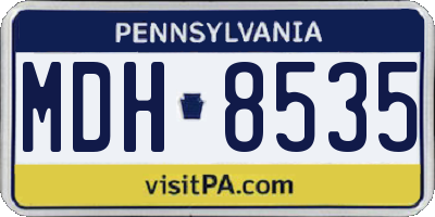 PA license plate MDH8535