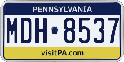 PA license plate MDH8537