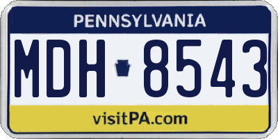PA license plate MDH8543