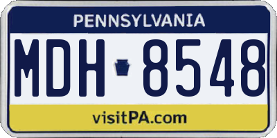 PA license plate MDH8548