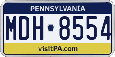 PA license plate MDH8554