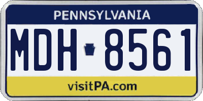 PA license plate MDH8561
