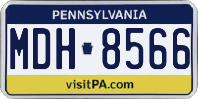 PA license plate MDH8566
