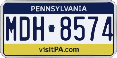 PA license plate MDH8574