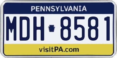 PA license plate MDH8581