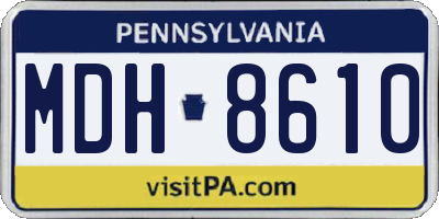 PA license plate MDH8610