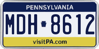 PA license plate MDH8612