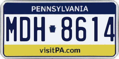 PA license plate MDH8614