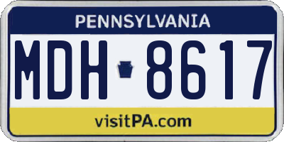 PA license plate MDH8617