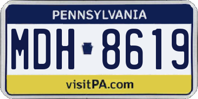 PA license plate MDH8619